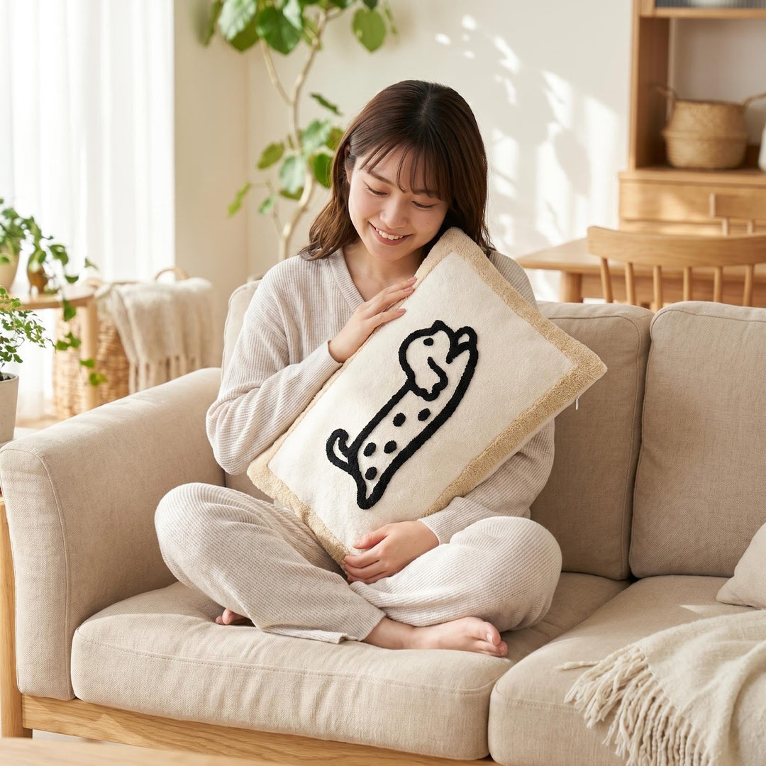 Lendenkissen mit Tiermotiven, Polyester, mit Quasten