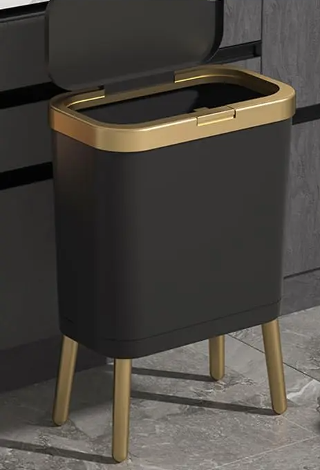 GoldenSlim Moderner Mülleimer mit Deckel Karnz