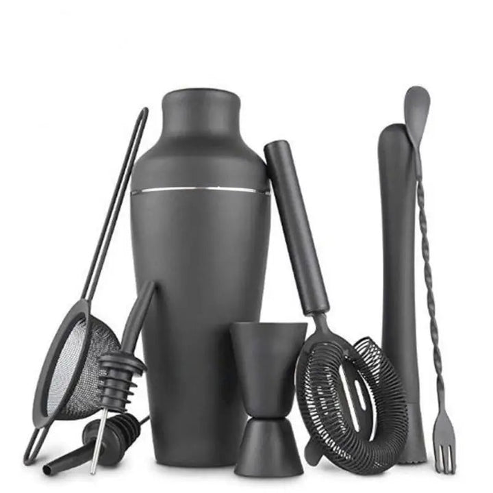 8-teiliger Premium-Matte Schwarz Cocktailshaker Set – Home Bar Essential