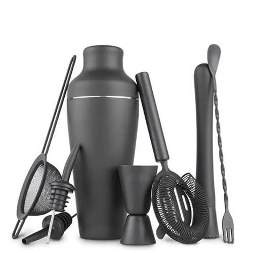 8-teiliger Premium-Matte Schwarz Cocktailshaker Set – Home Bar Essential
