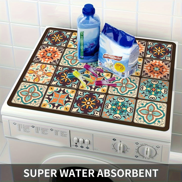 Waschmaschinen-Abdeckmatte Retro-Mosaik | Karnz