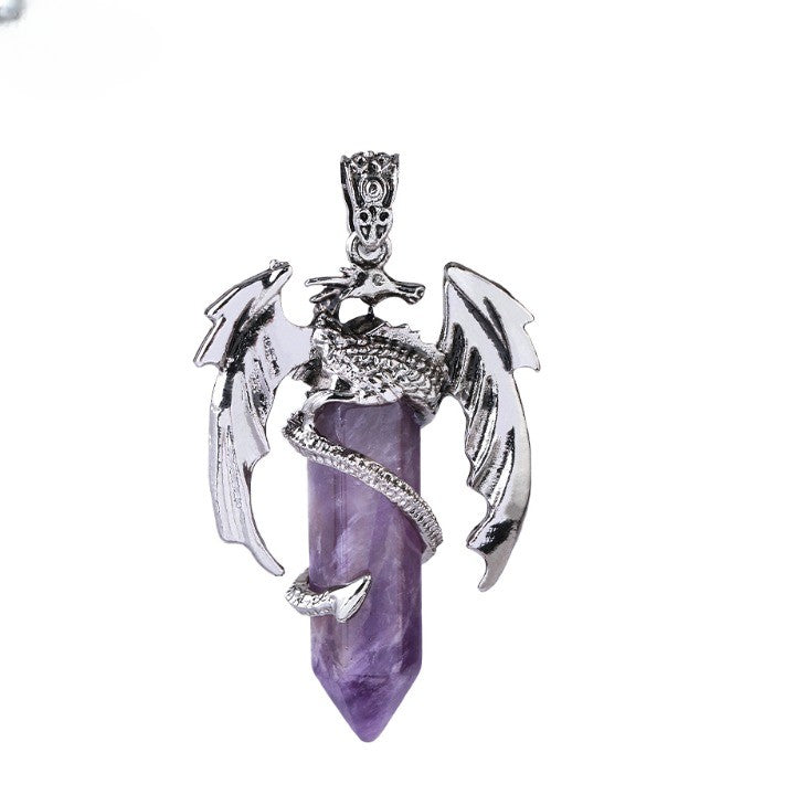 Karnz | Bohemian Stil Natürlicher Mystischer Edelstein Drachenanhänger