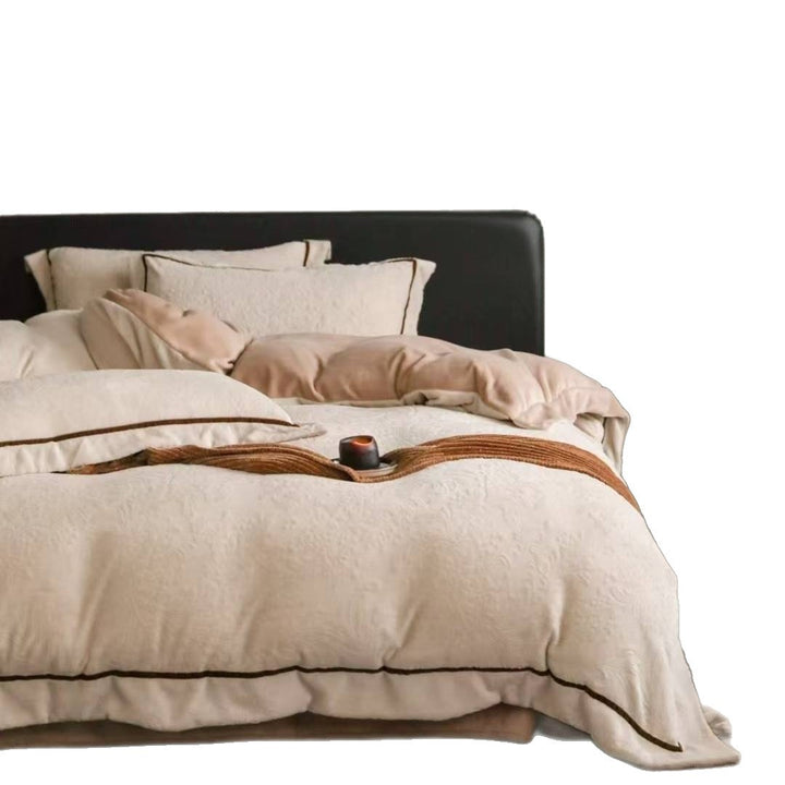 Milchfleece-Bettwäsche-Set, 230g, mit Reliefmuster