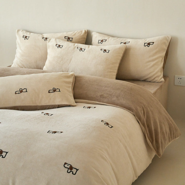 Flauschiges Bettwäsche-Set aus Milchfaser-Fleece für Kinder