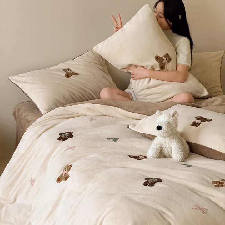 Flauschiges Bettwäsche-Set aus Milchfaser-Fleece für Kinder