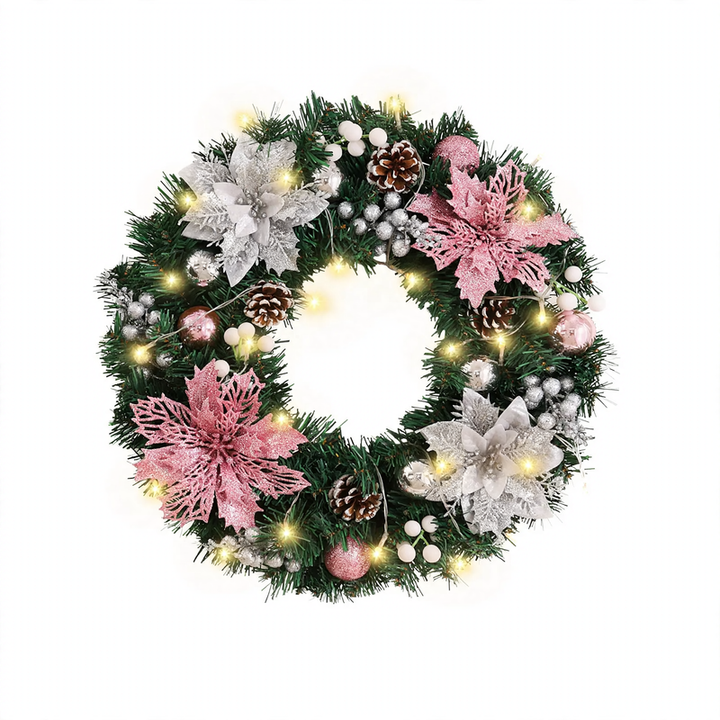 Weihnachtskranz aus PVC mit Tannenzapfen