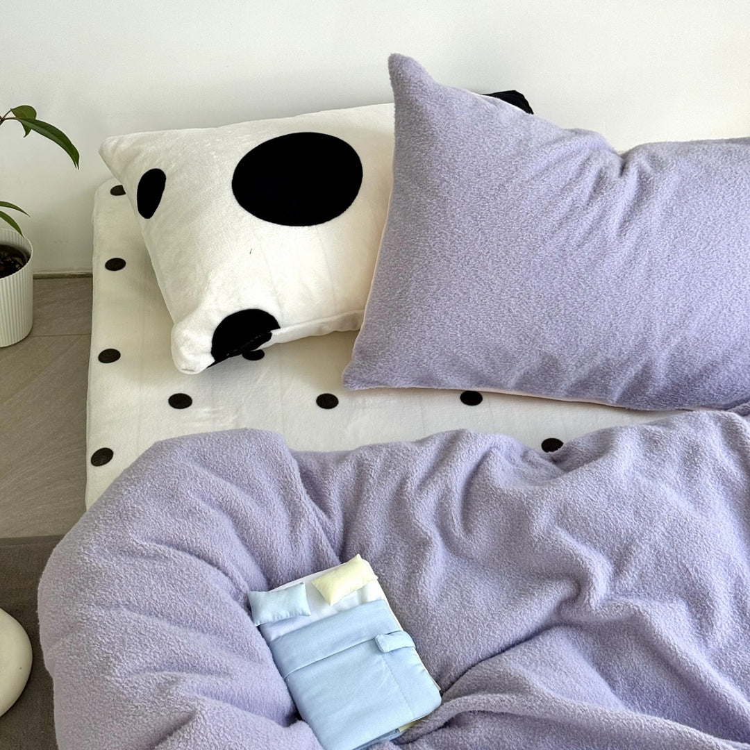 Milchfaser-Fleece Bettwäsche-Set, einfarbig, weich