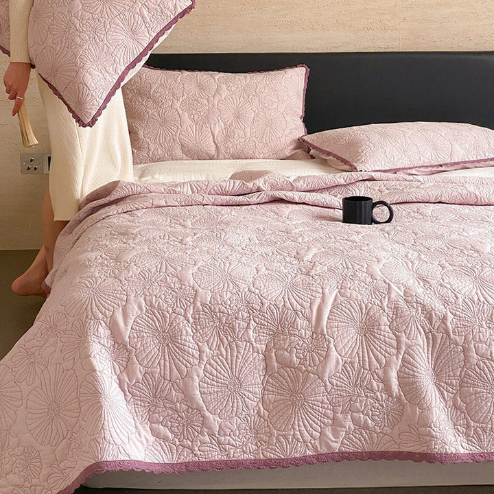 Baumwoll-Tagesdecke, gesteppt, mit Blumenmuster