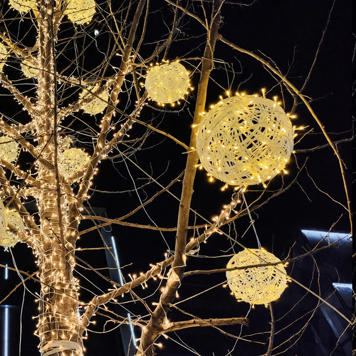 LED-Rattan-Kugelleuchte, dekorativ