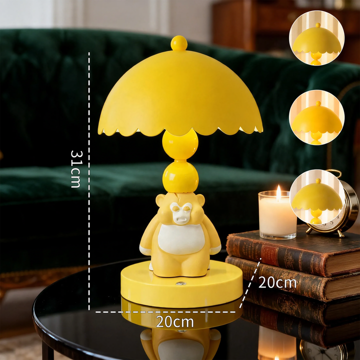 Affe Tischlampe, ABS, gelb, Touchbedienung