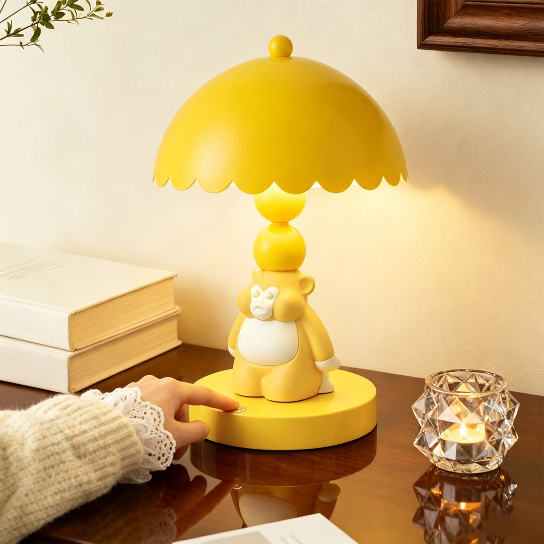 Affe Tischlampe, ABS, gelb, Touchbedienung
