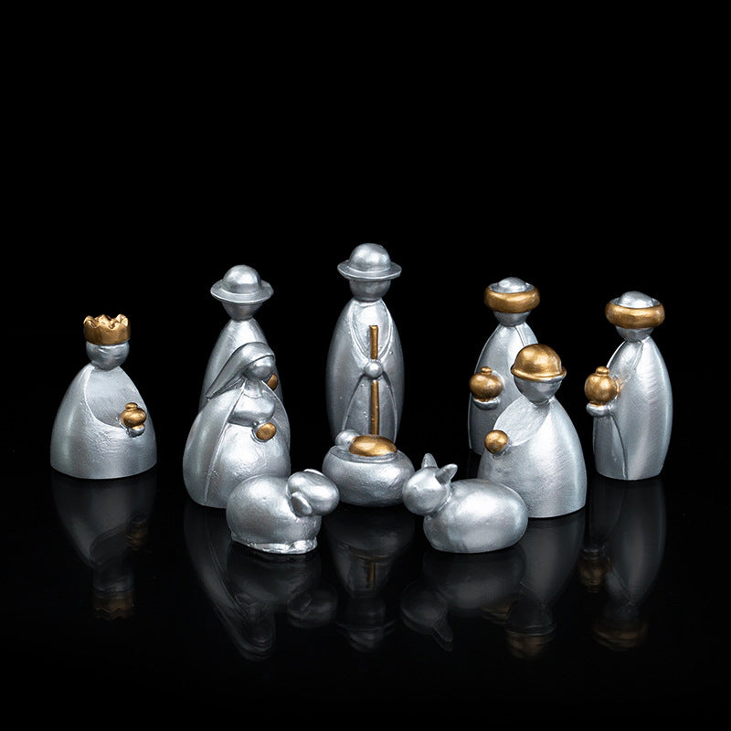 Krippenfiguren-Set aus Kunstharz