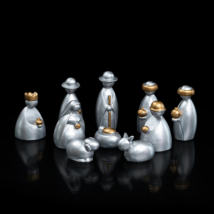 Krippenfiguren-Set aus Kunstharz