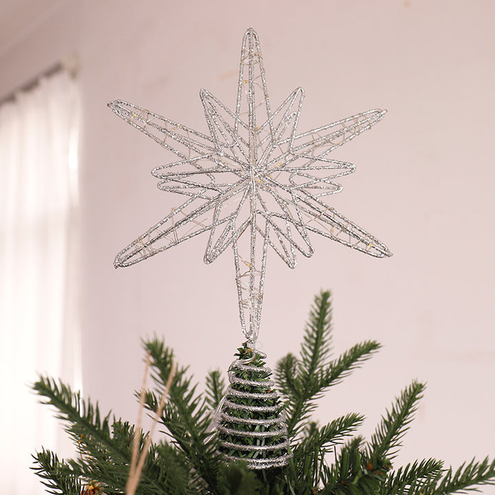 Weihnachtsbaumspitze Stern aus Eisen und Stoff