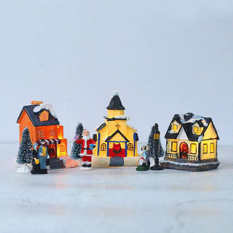 Beleuchtetes Weihnachts-Dorf, 10-teiliges Set