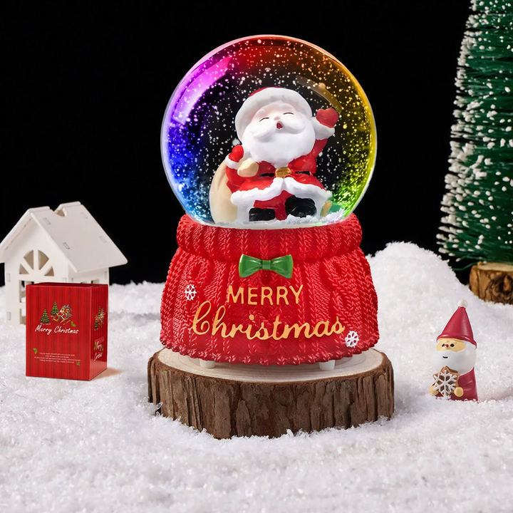 Weihnachtliche Schneekugel mit Spieluhr und Kutschen-Design