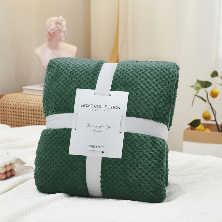Flauschige Flanell-Decke mit Waffelstruktur