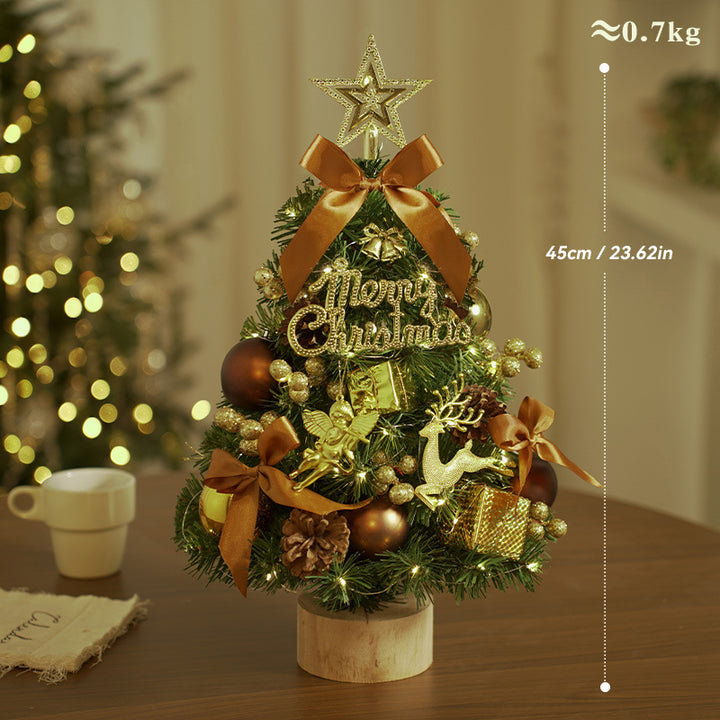 Mini-Weihnachtsbaum aus PVC mit Holzsockel