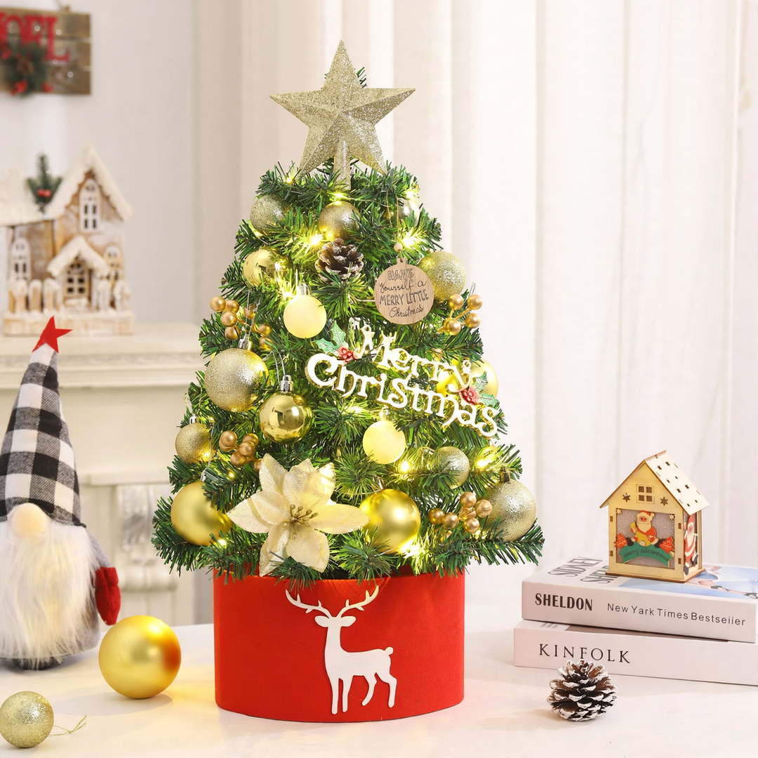 Mini-Weihnachtsbaum mit Dekoration, 45/60 cm, PVC