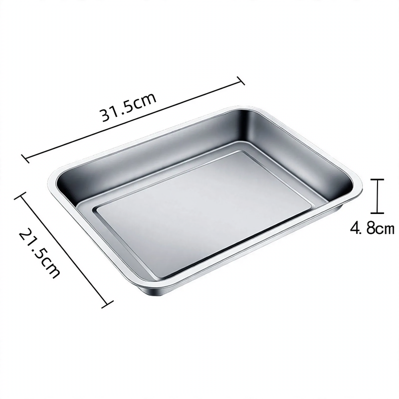 Edelstahl-Serviertablett, quadratisch