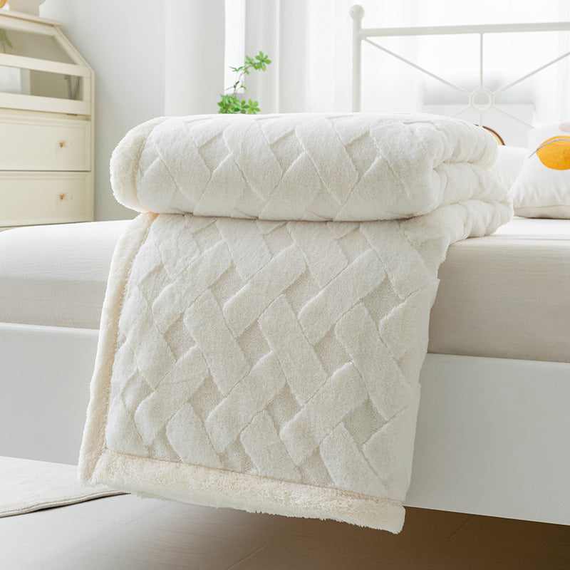 Weiche Korallenfleece-Decke, doppellagig, für Sofa und Zuhause