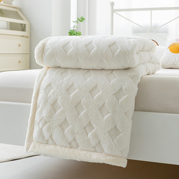 Weiche Korallenfleece-Decke, doppellagig, für Sofa und Zuhause