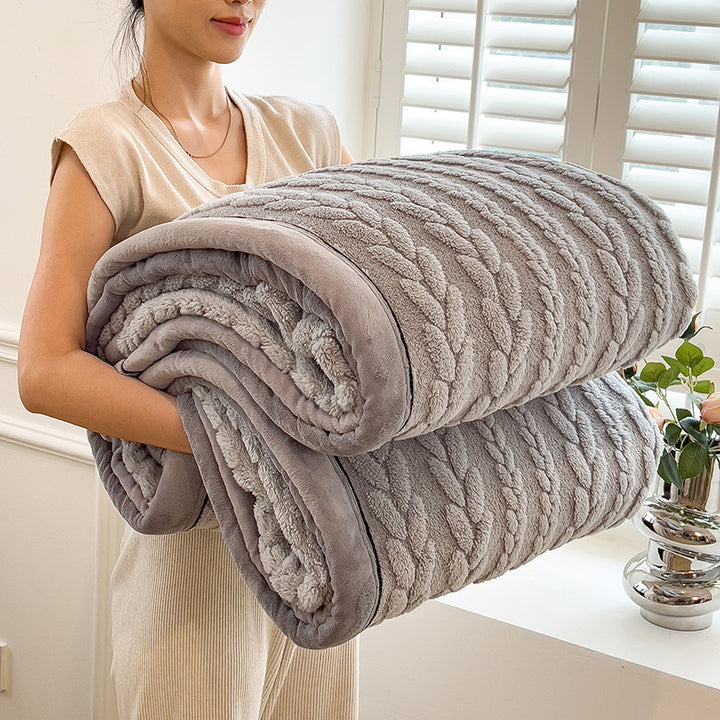 Milchfaser-Fleece Wohndecke mit Ähren-Muster, verschiedene Größen
