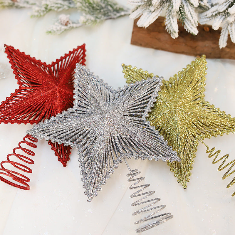 Weihnachtsbaum-Spitze Stern, Kunststoff mit Glitzer