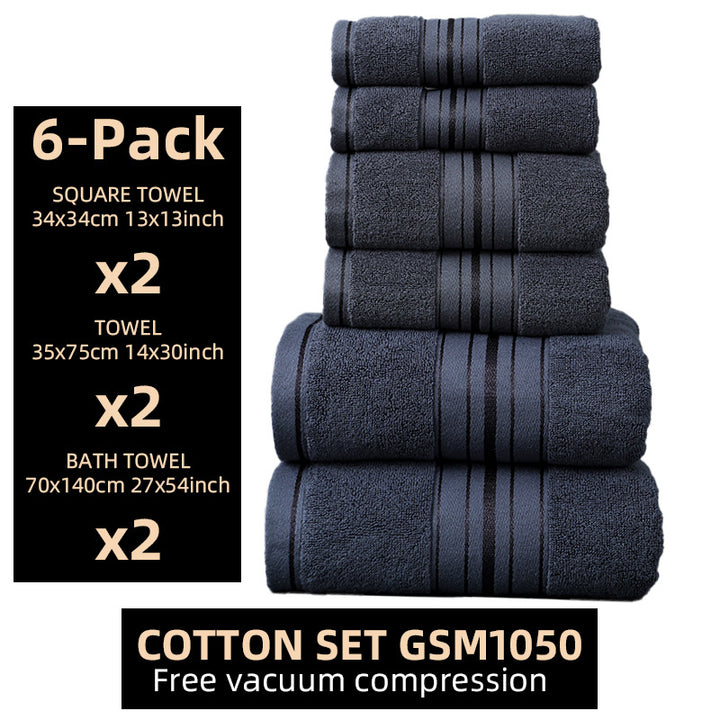 Badetuch-Set aus Baumwolle, 6-teilig