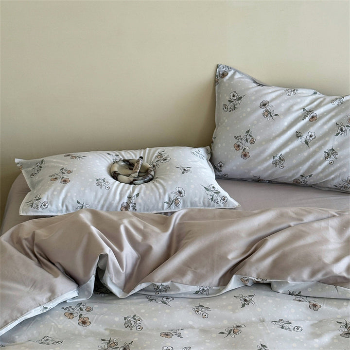 Bettwäsche-Set aus Langstapelbaumwolle, Blumenmuster