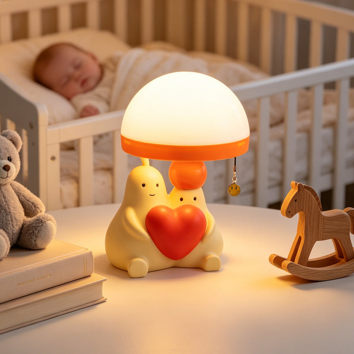 Herz-Tischlampe mit Liebes-Motiv