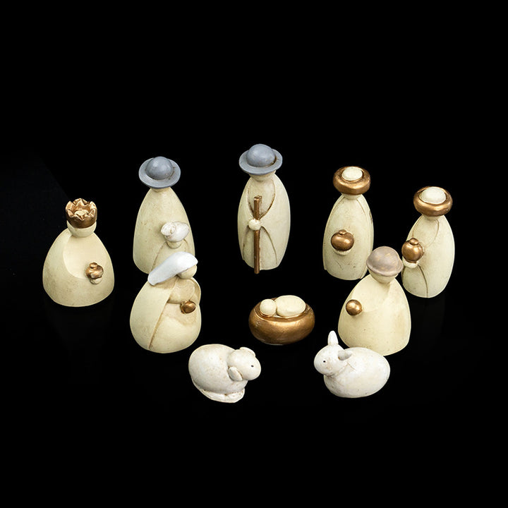 Krippenfiguren-Set aus Kunstharz