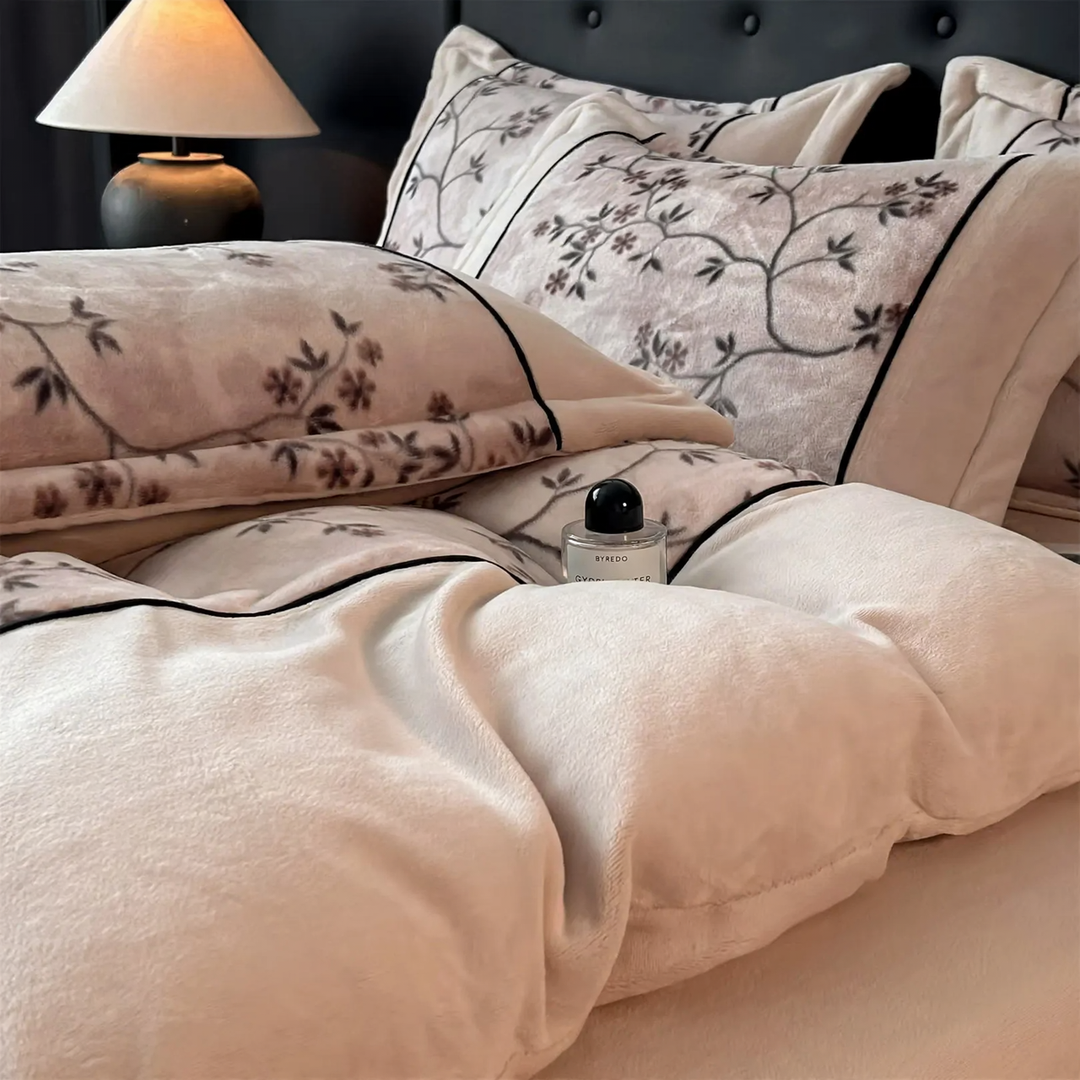 Milchfaser-Fleece Bettwäsche-Set, französischer Luxus-Stil