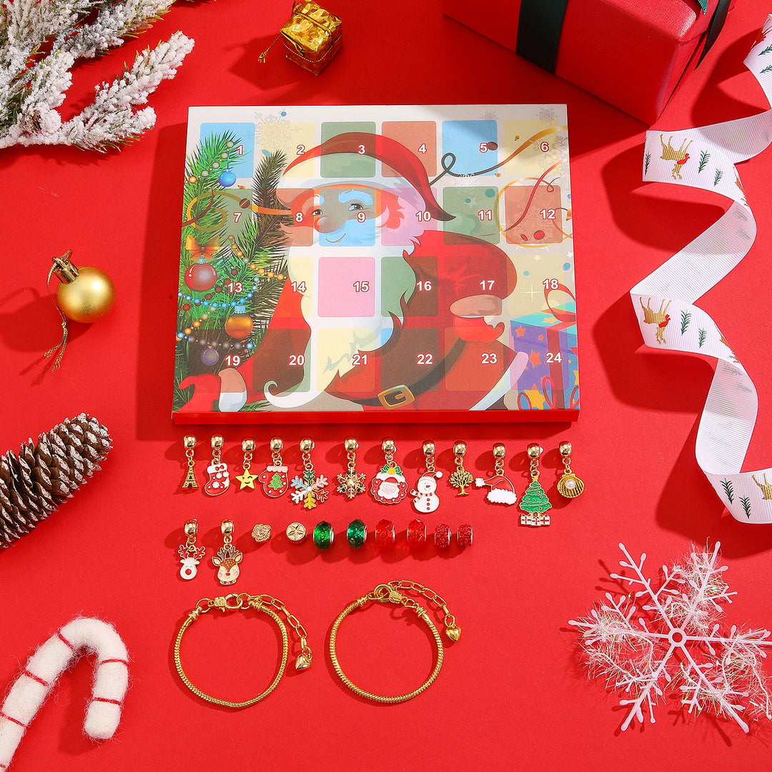 DIY-Adventskalender-Schmuckset mit Weihnachtsmotiven