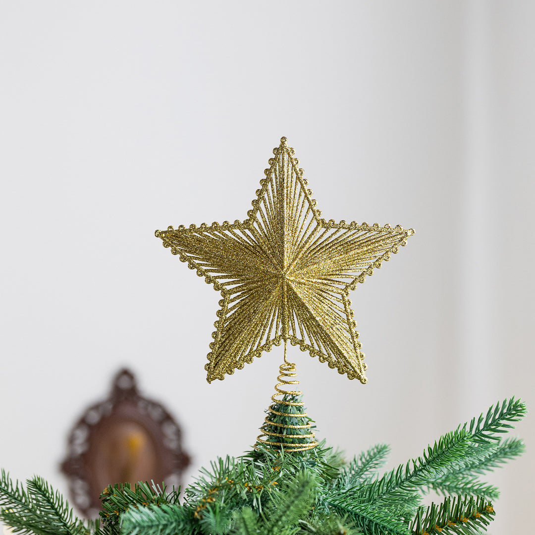 Weihnachtsbaum-Spitze Stern, Kunststoff mit Glitzer