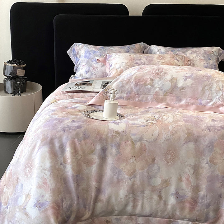 Lyocell-Bettwäsche-Set, 4-teilig, Blumenmuster
