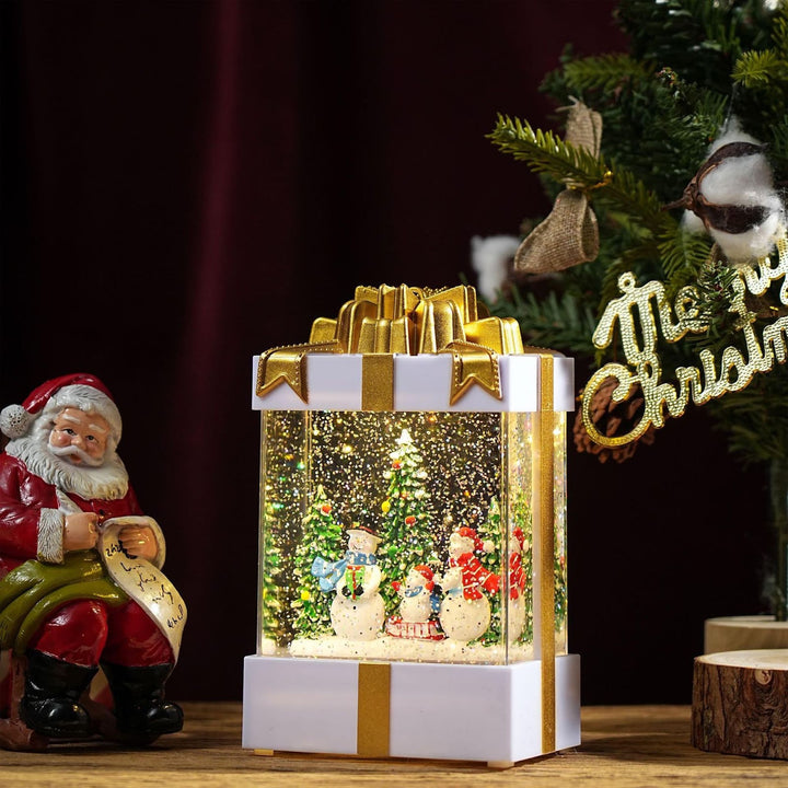 Dekorative LED-Schneekugel-Spieluhr im Geschenk-Design