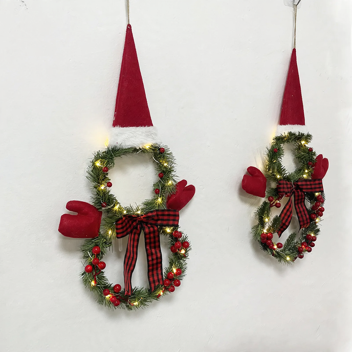 Weihnachtskranz mit Schneemann-Motiv