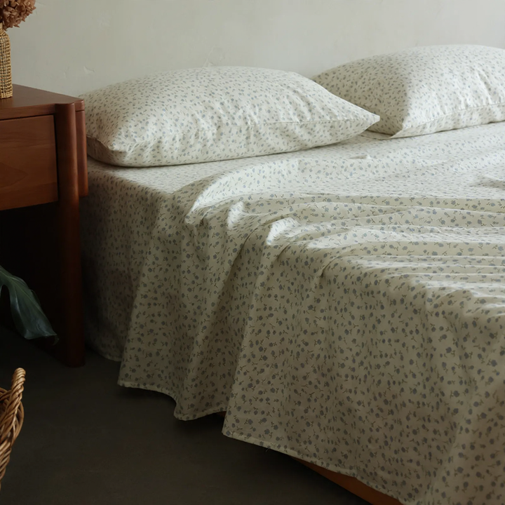 Baumwoll-Bettwäsche-Set mit Blumenmuster
