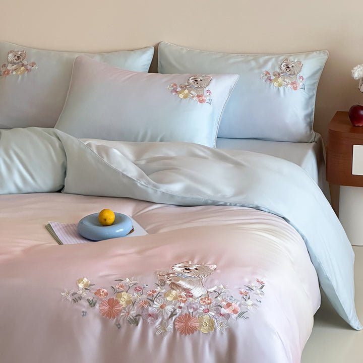 Tencel-Bettwäsche-Set mit Stickerei