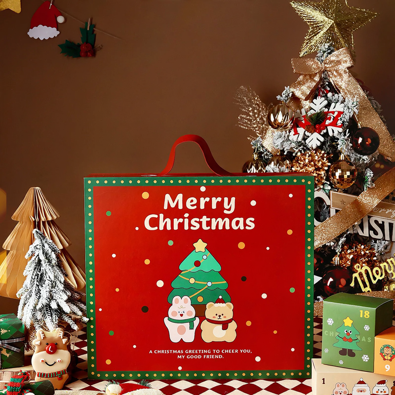 Weihnachts-Countdown-Geschenkbox, 24 Fächer