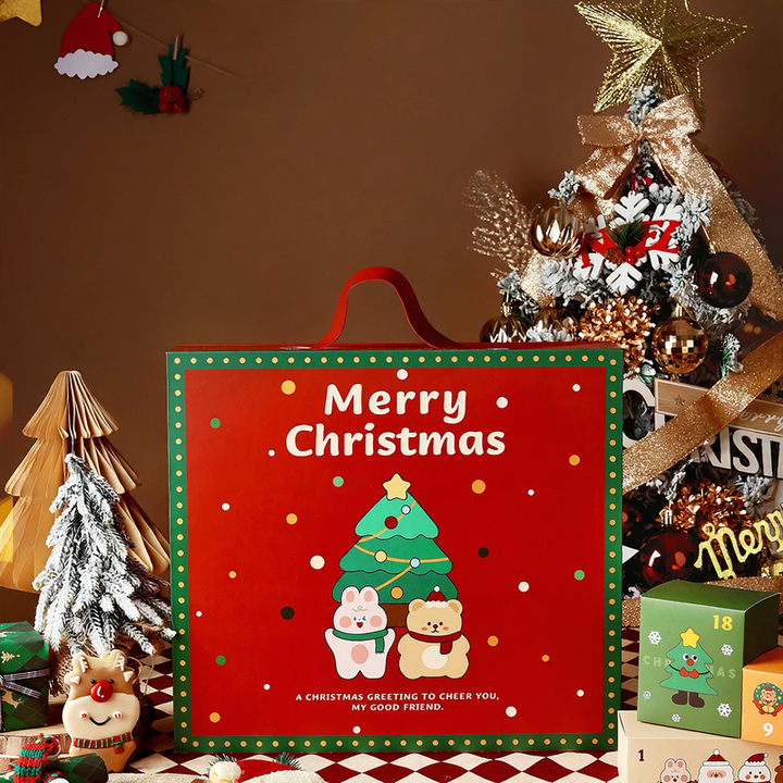 Weihnachts-Countdown-Geschenkbox, 24 Fächer