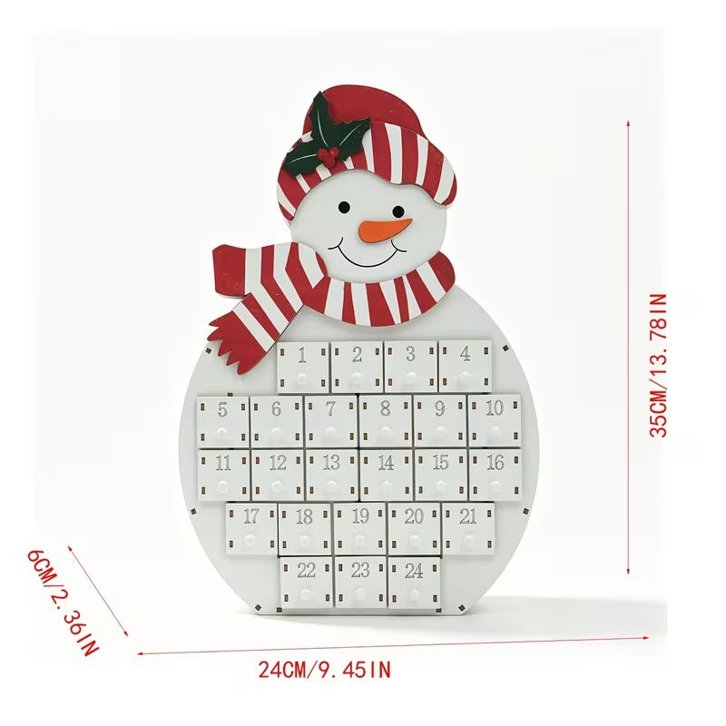 Weihnachts-Countdown-Kalender aus Holz, verschiedene Motive