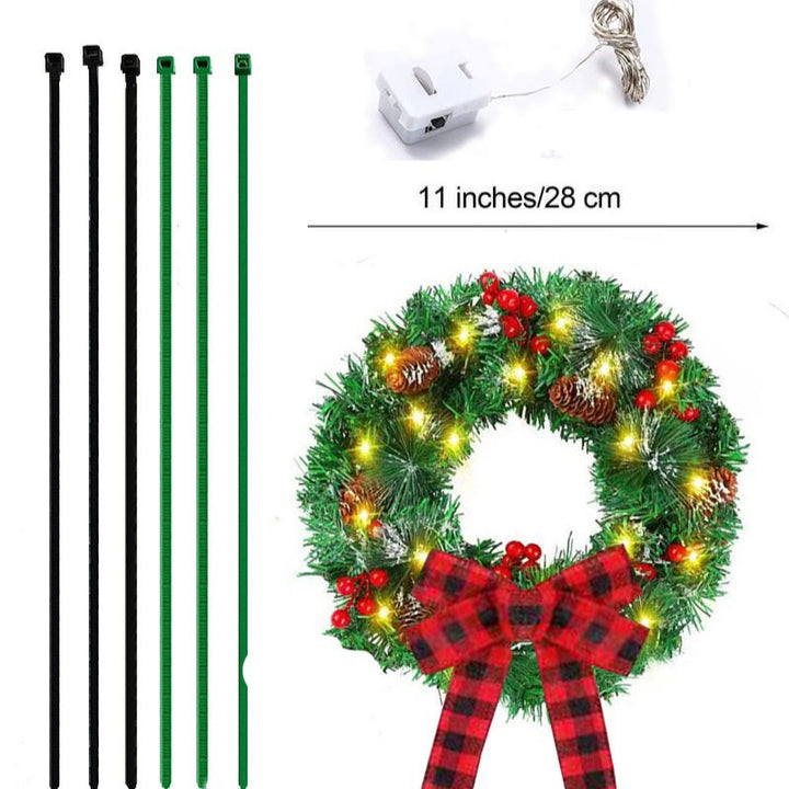 Beleuchteter Weihnachtskranz für Autos, 28 cm