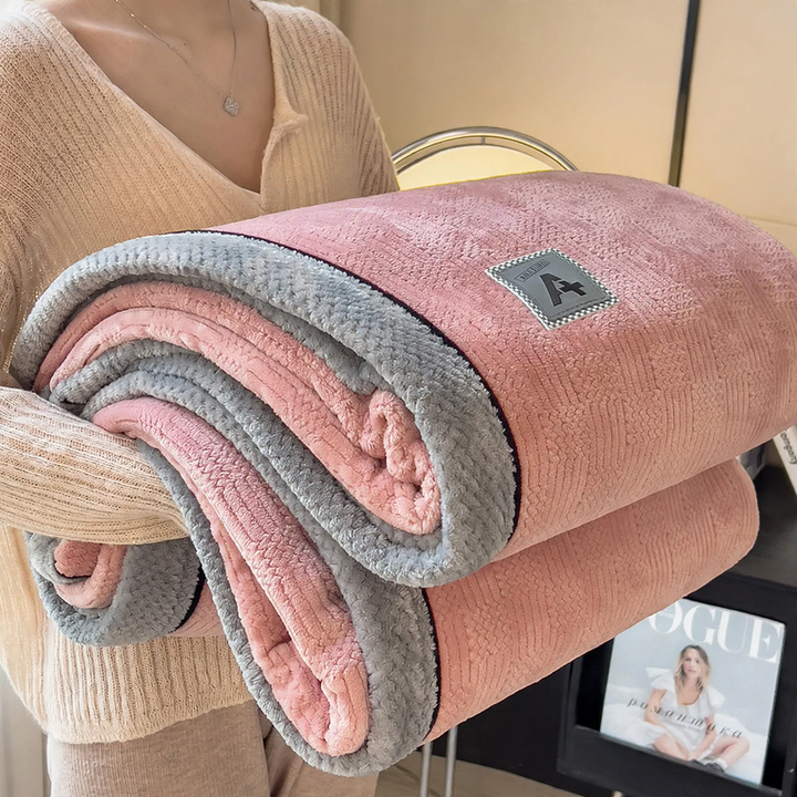 Doppellagige Milchfaser-Fleece-Decke, kuschelig und warm