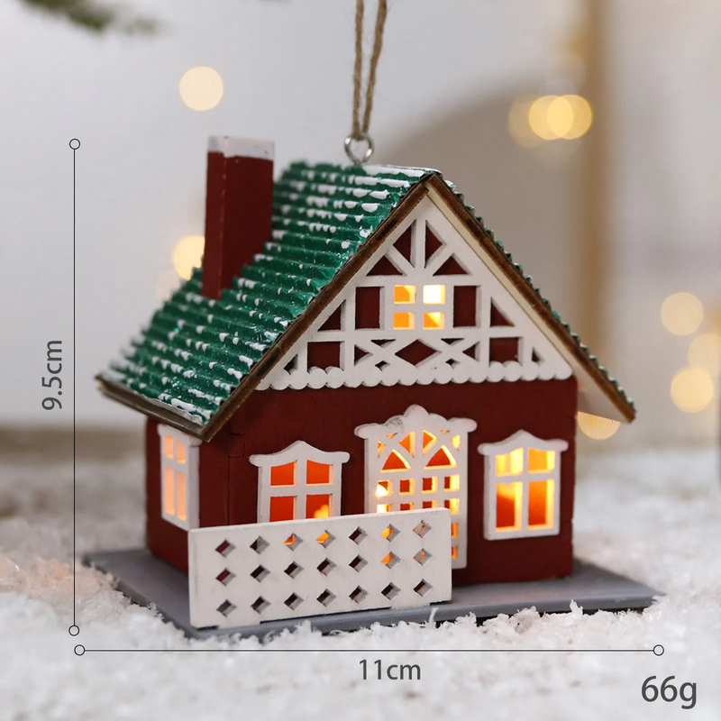 Dekoratives Weihnachts-Holzhaus mit Beleuchtung
