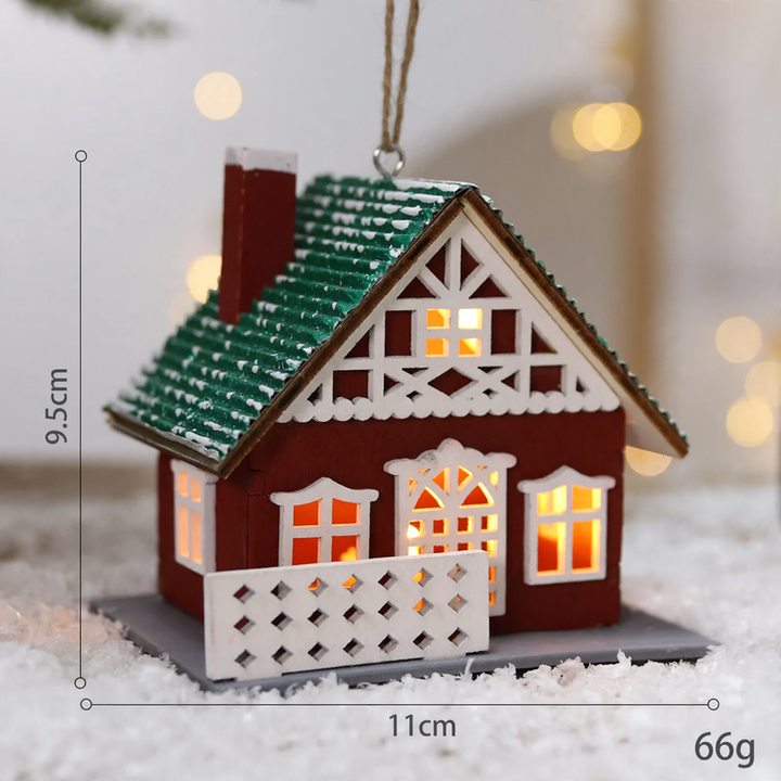 Dekoratives Weihnachts-Holzhaus mit Beleuchtung
