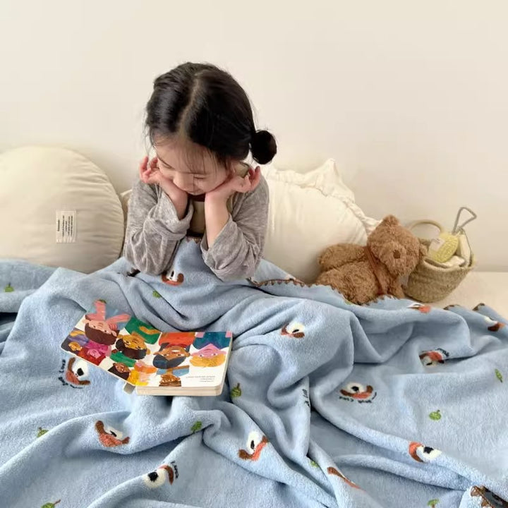 Kuschelige Kinder-Wohndecke mit Cartoon-Motiv, verschiedene Größen