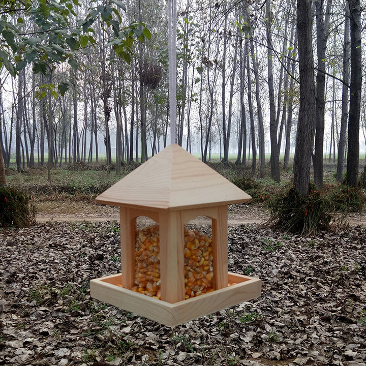 Holz-Vogel-Futterstation zum Aufhängen