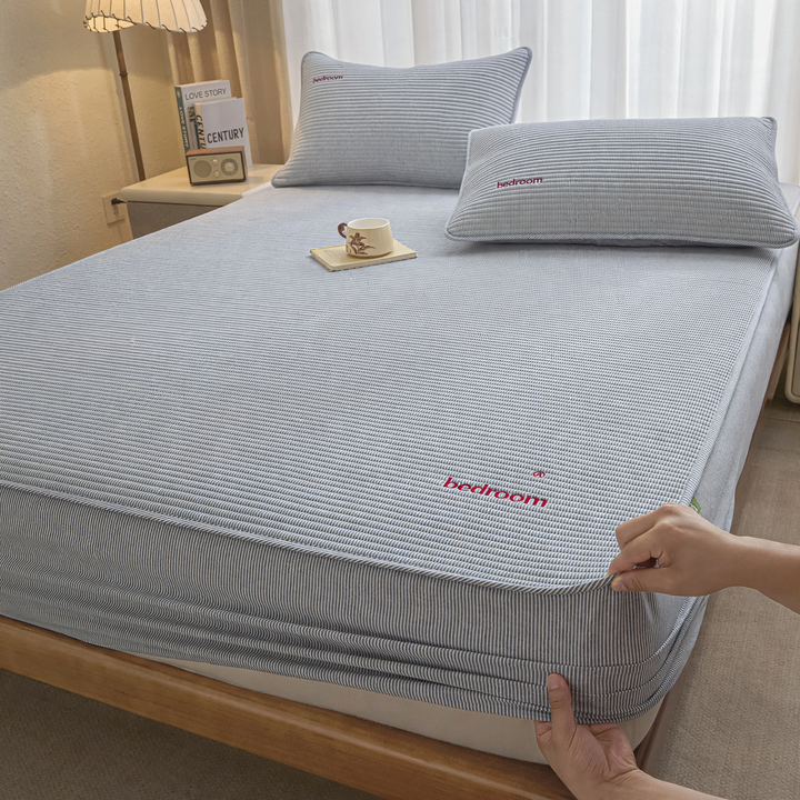 Baumwoll-Spannbettlaken mit Wattierung, 100 % Baumwolle